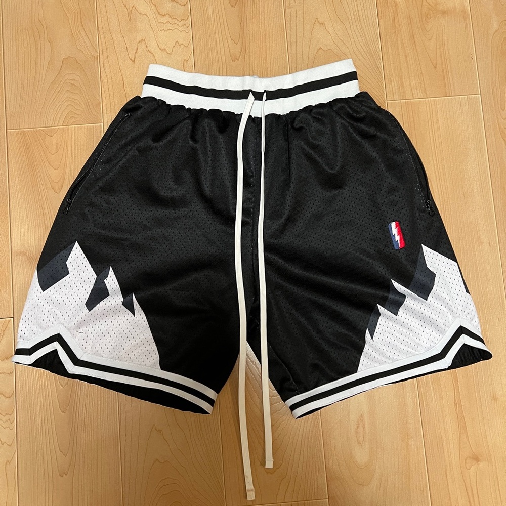 Black and White Graphic Athletic Shorts